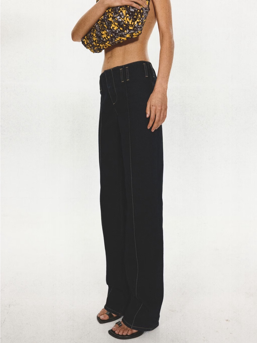 Eckhaus Latta Mid-Rise Wide Leg Jeans - Black